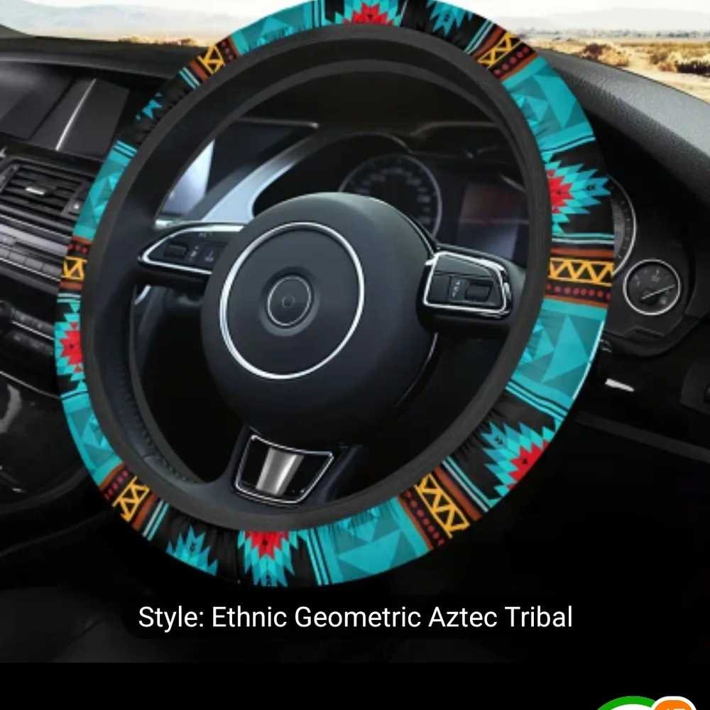 Colorful Geometric Patterned Circular Frame - Picture 3 of 3